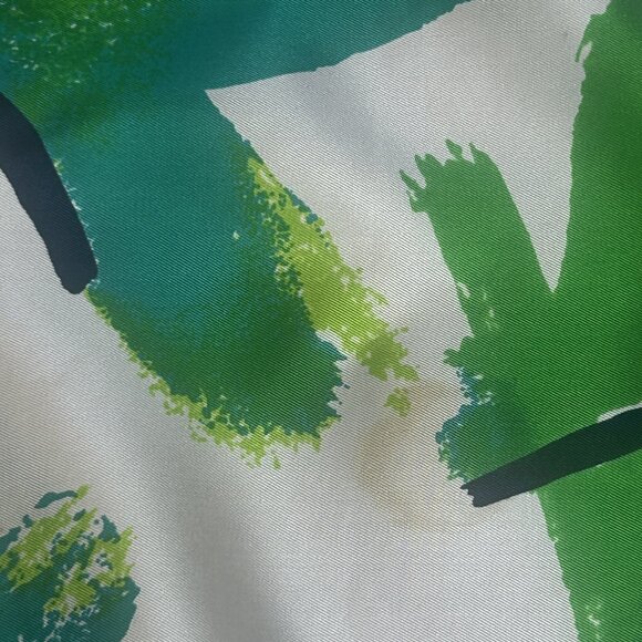 Vera Neumann Vintage Green Butterfly Square Scarf Made In Japan - Picture 7 of 10